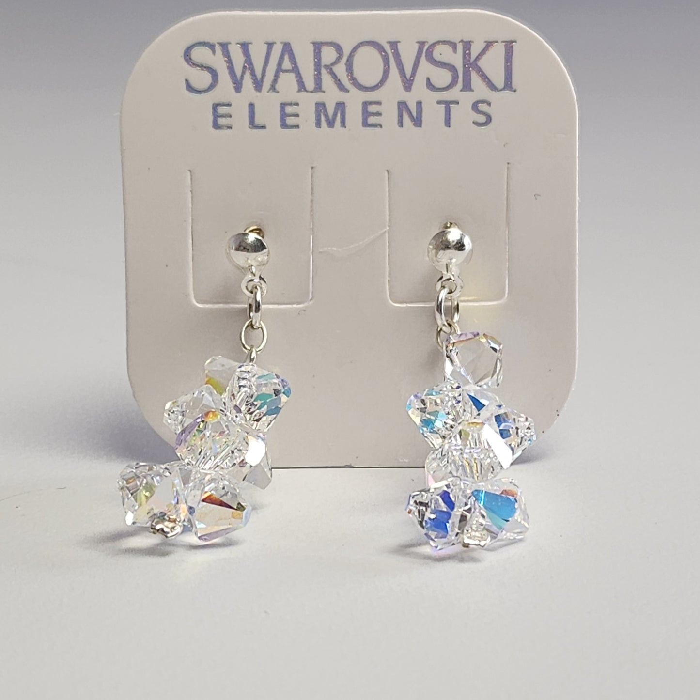 Conjunto Pulsera Anillo Aro Cristal Swarovski Elements Aurora Boreal Plata 925