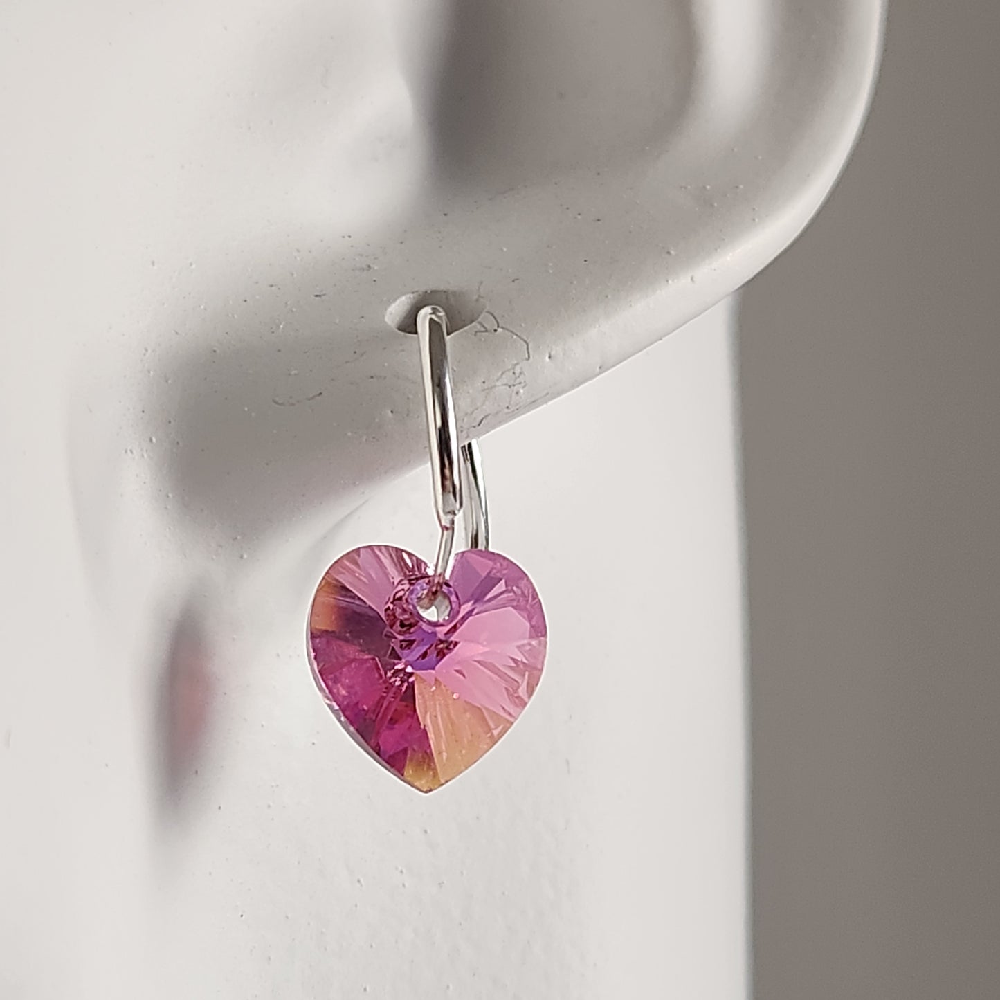 Aros Cubano Varios Colores Corazon Cristal Swarovski Elements