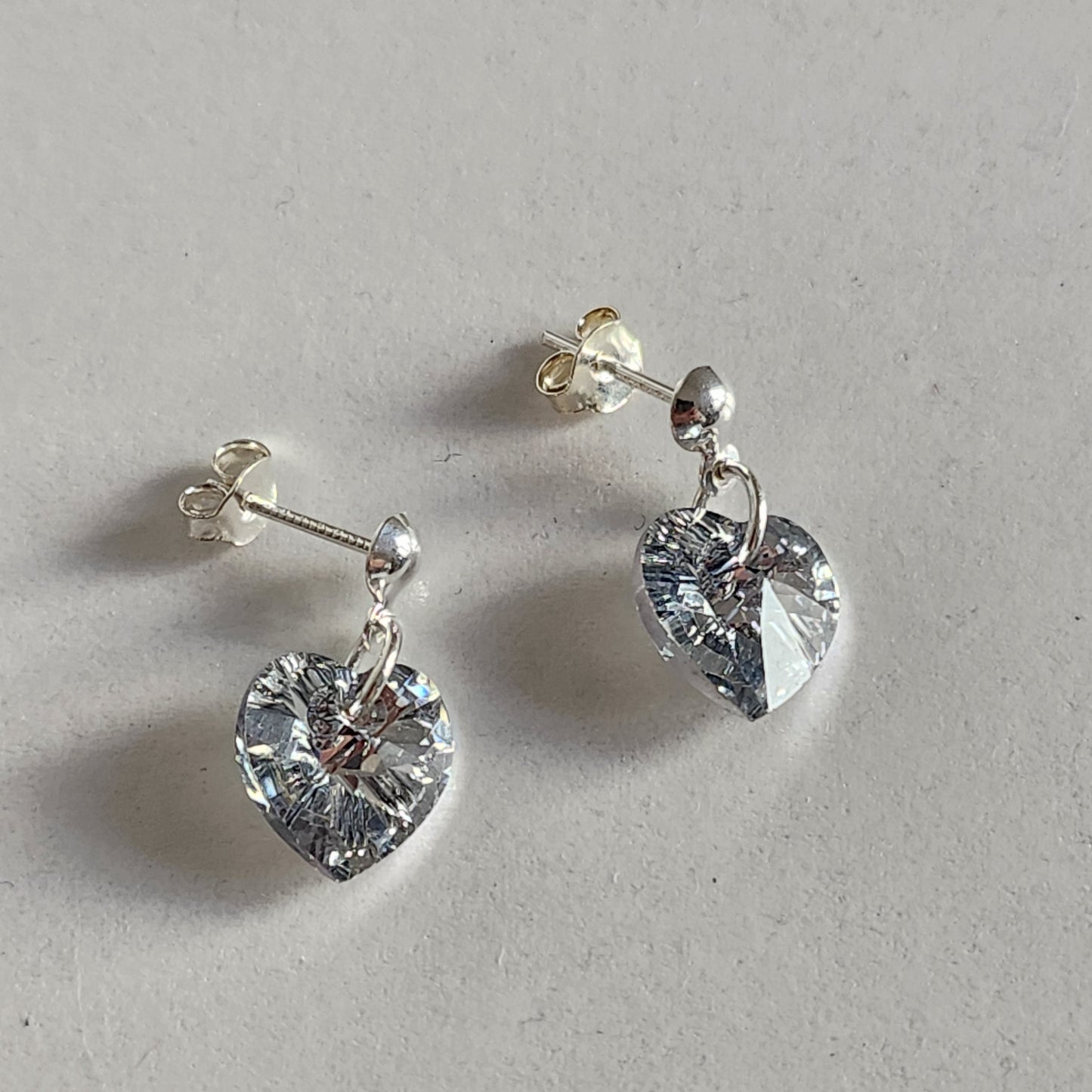 Aros Colgantes Corazón Cristal Swarovski Elements Plata 925 Varios Colores