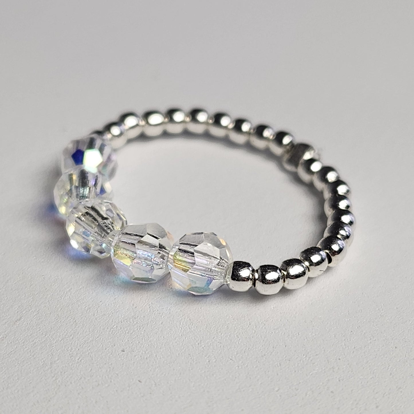 Anillo Cintillo Con Cristal Swarovski Elements Plata 925 Elastizados