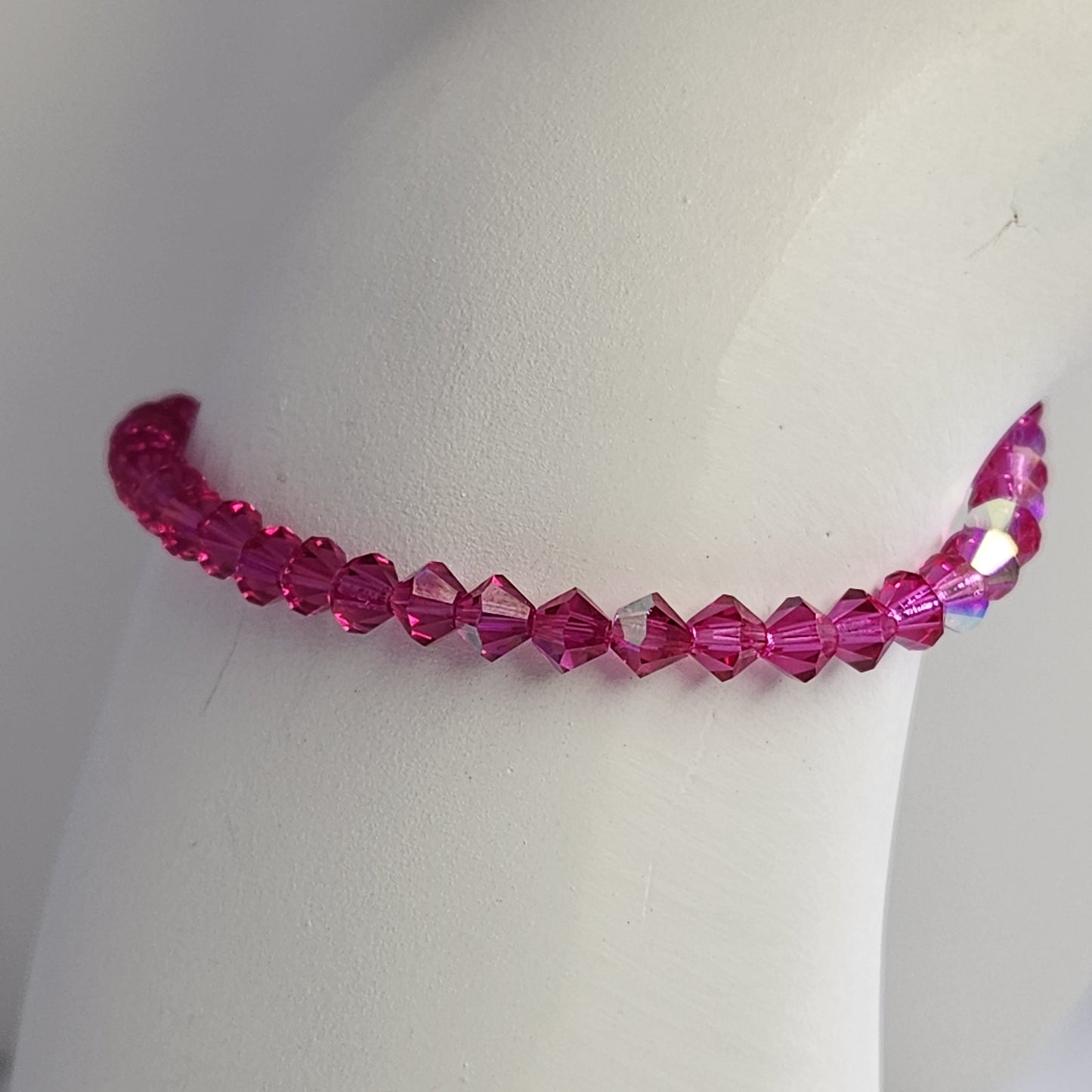Pulsera ALMA Cristal Swarovski 4mm Fuchsia ab
