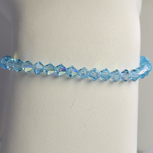 Pulsera ALMA Cristal Swarovski 4mm Aquamarine ab