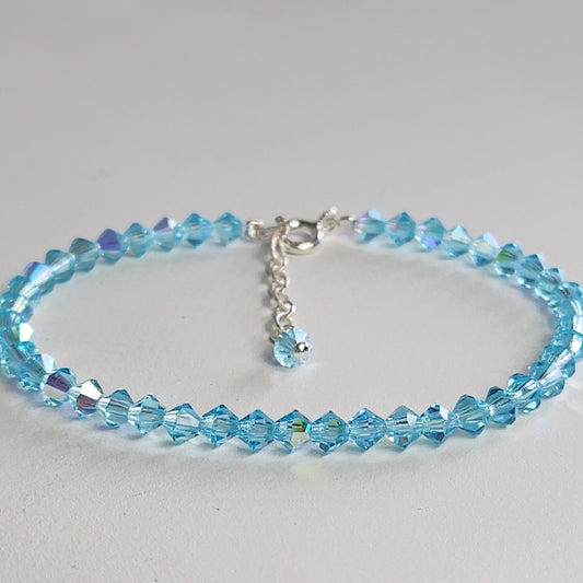 Pulsera ALMA Cristal Swarovski 4mm Aqua Bohemica ab