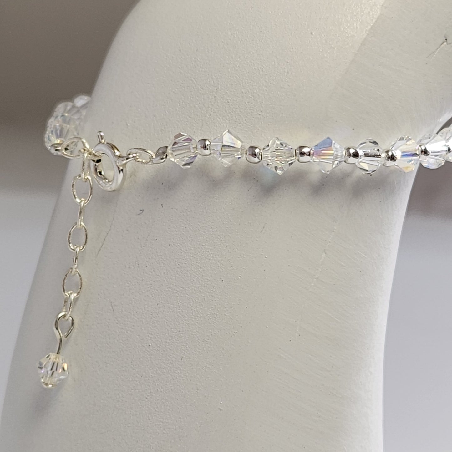 Pulsera Cristal Swarovski Elements Bolita Plata 925 Varios Colores