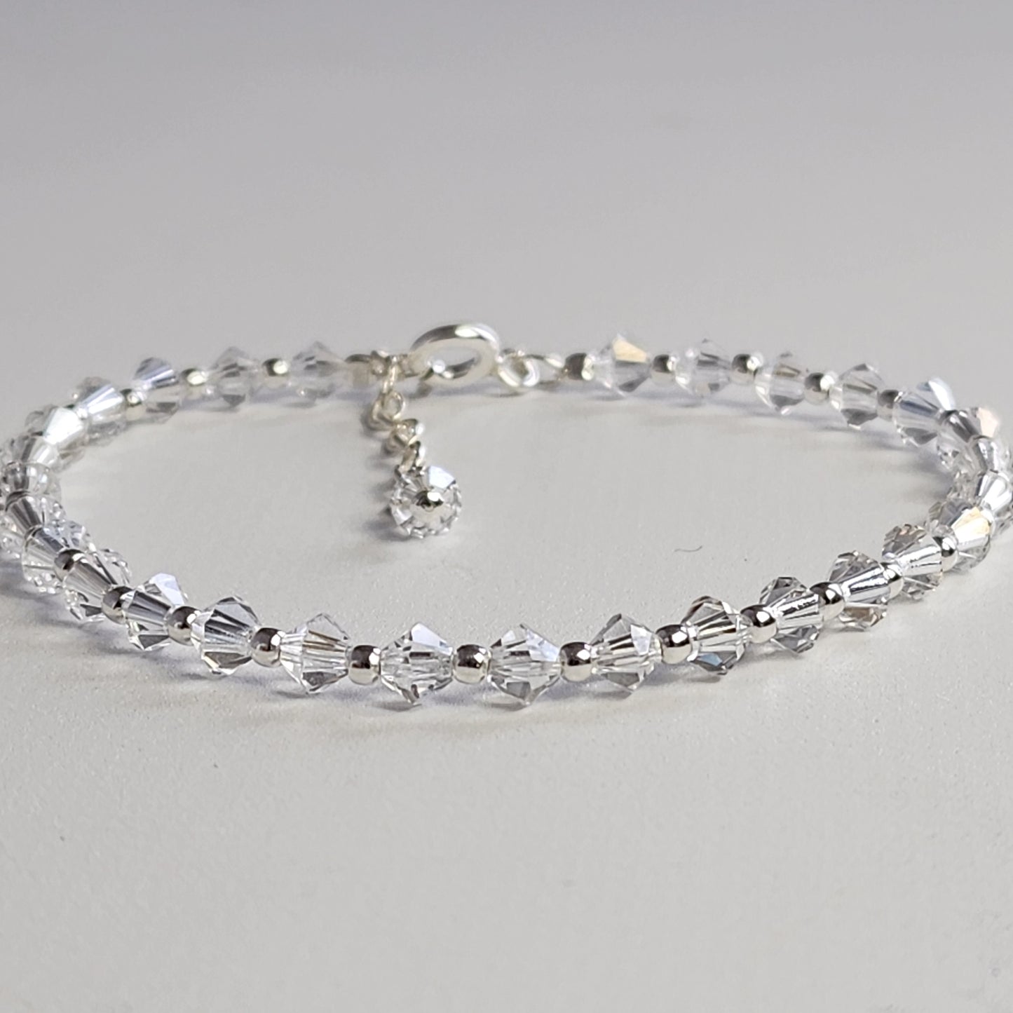 Pulsera Cristal Swarovski Elements Bolita Plata 925 Varios Colores