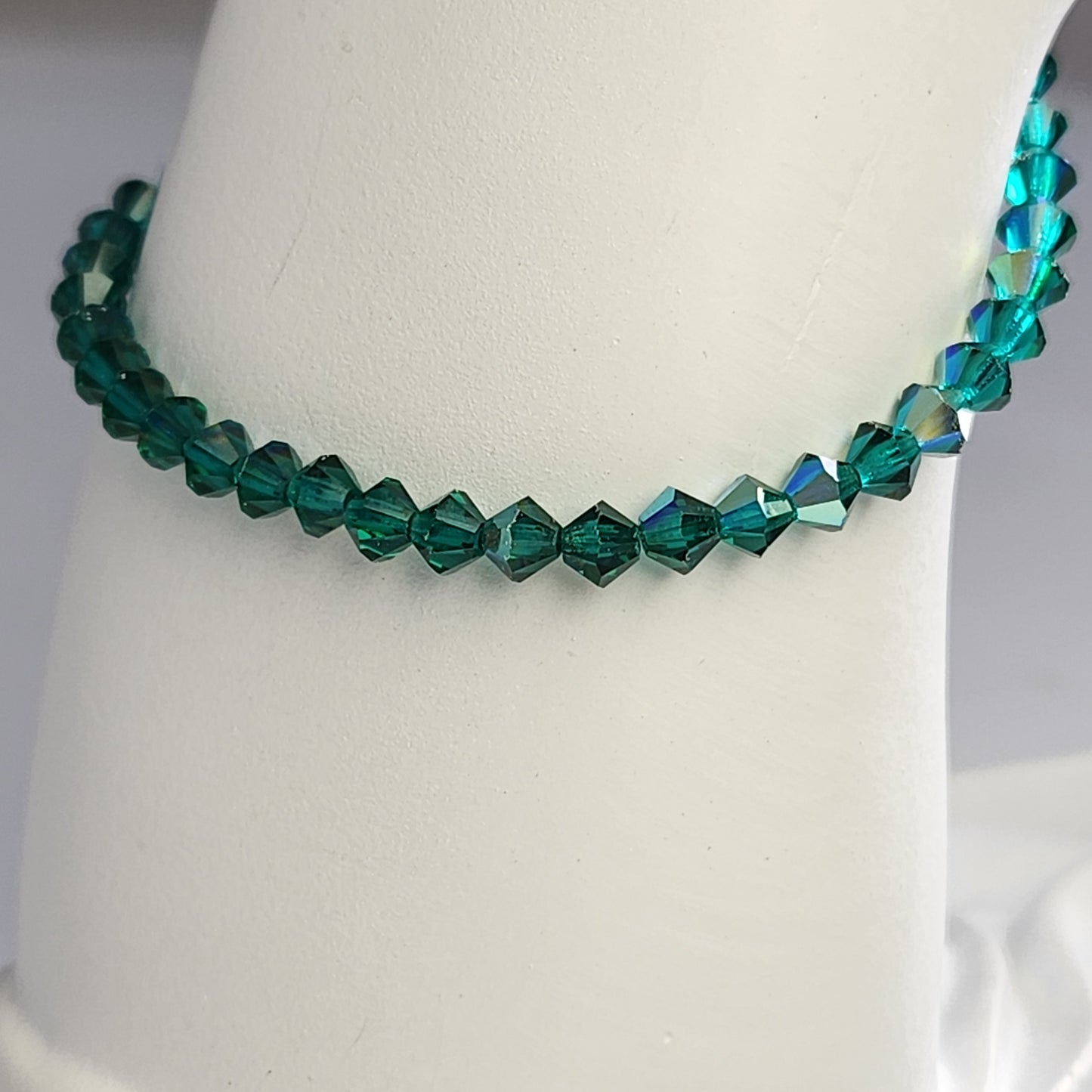 Pulsera ALMA Cristal Swarovski 4mm Esmerald ab