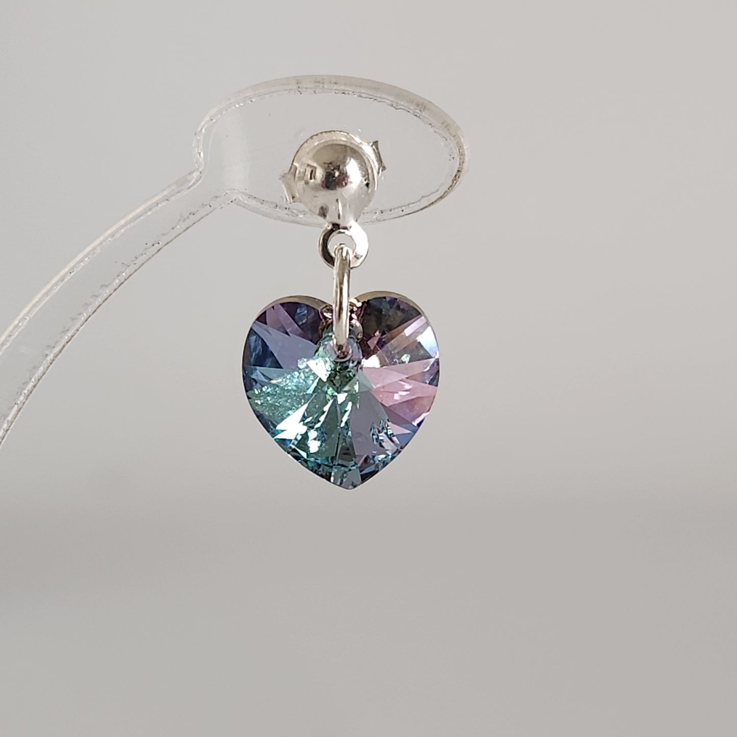 Aros Colgantes Corazón Cristal Swarovski Elements Plata 925 Varios Colores
