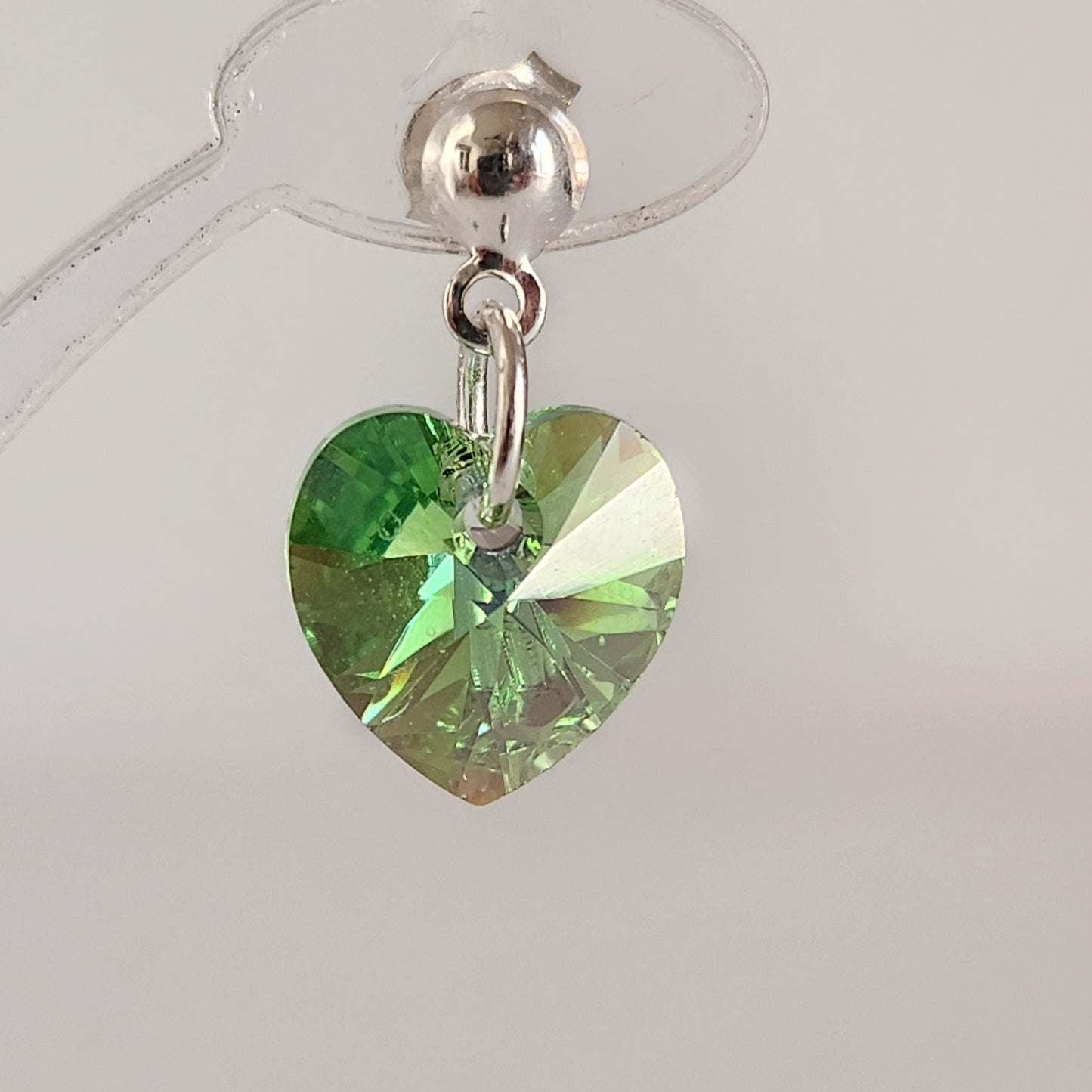Aros Colgantes Corazón Cristal Swarovski Elements Plata 925 Varios Colores