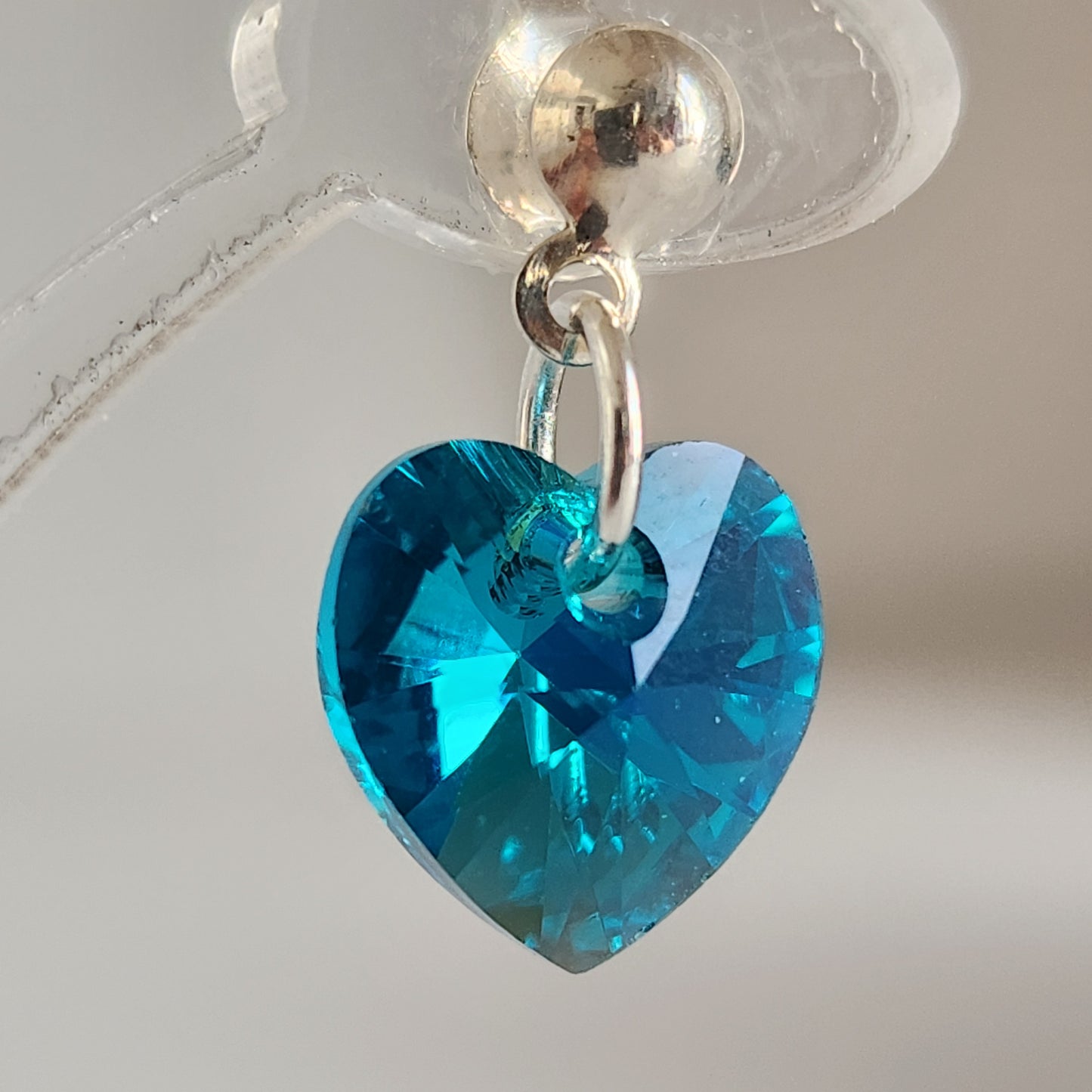 Aros Colgantes Corazón Cristal Swarovski Elements Plata 925 Varios Colores