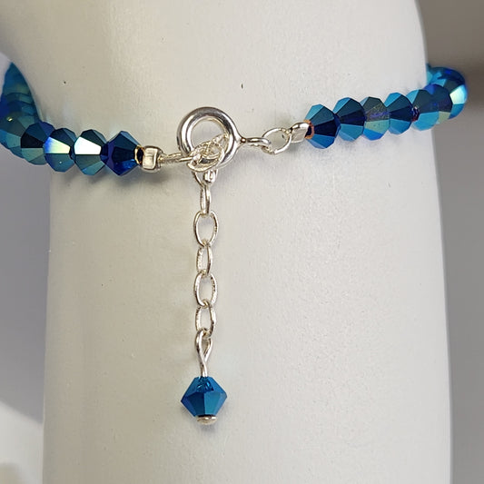 Pulsera ALMA Cristal Swarovski 4mm Cobalt Blue ab 2x