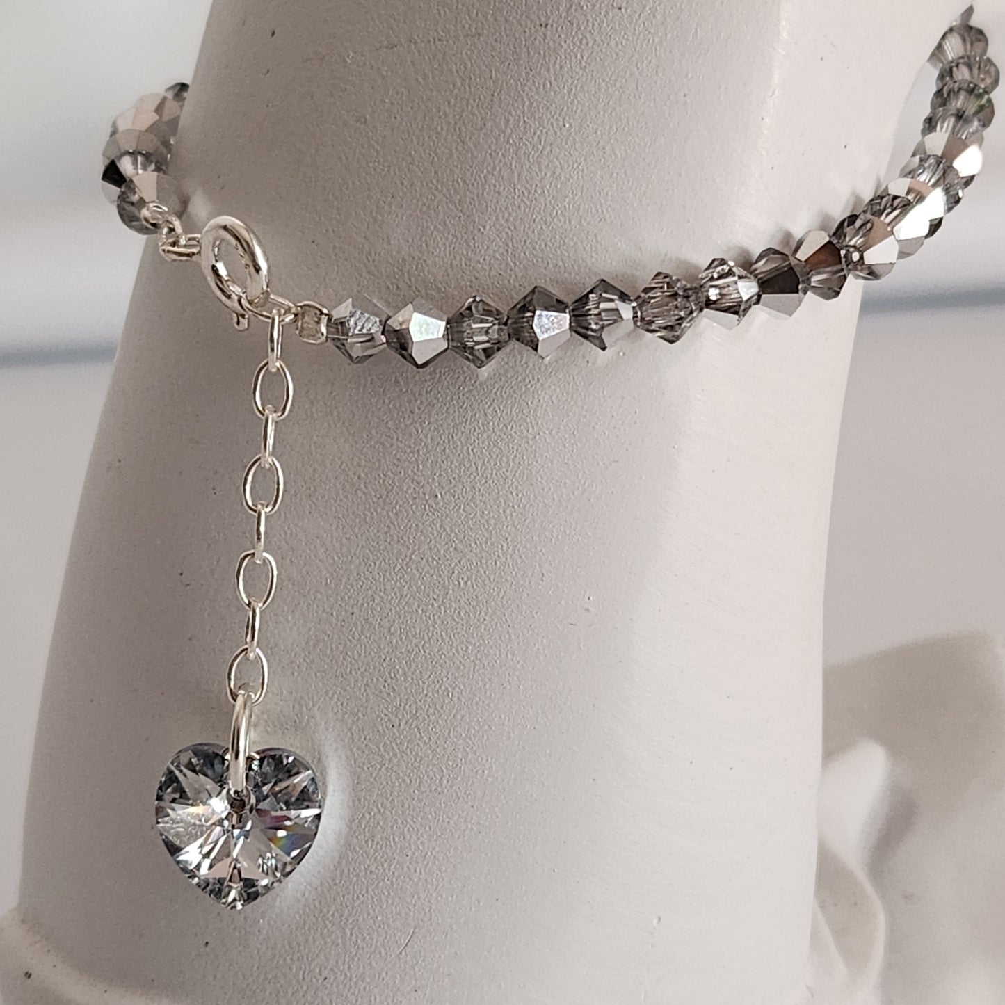 Pulsera Cristal Swarovski Elements Dije Corazon 4mm Todos Los Colores