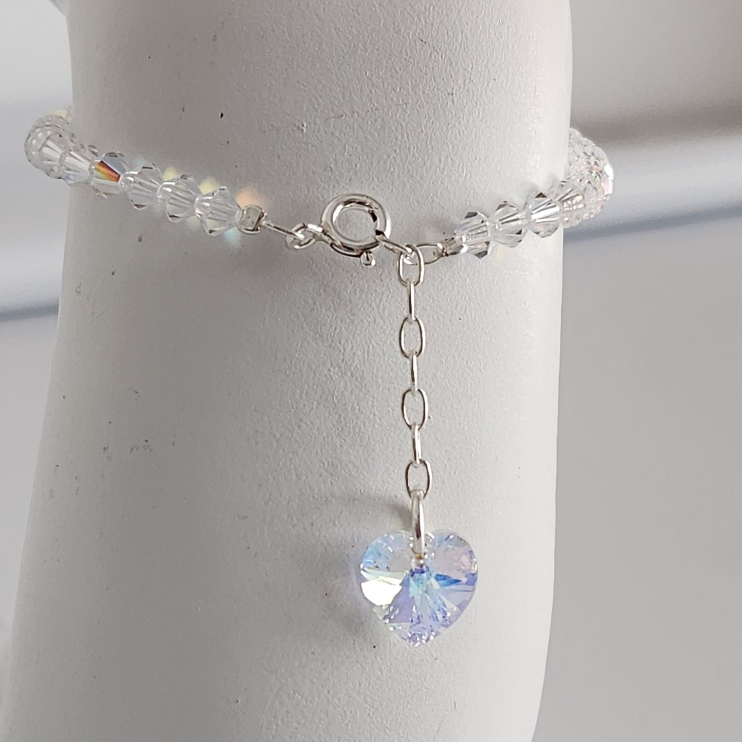 Pulsera Cristal Swarovski Elements Dije Corazon 4mm Todos Los Colores