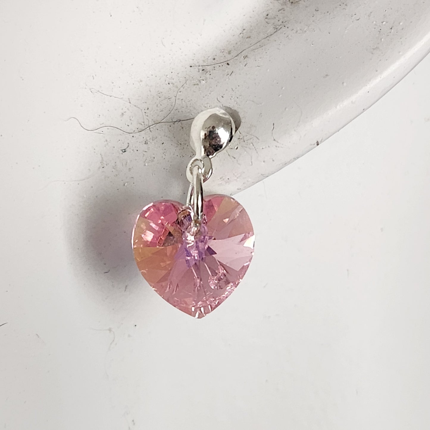 Conjunto Aros + Corazón 10mm Cristal Swarovski Elements Plata 925