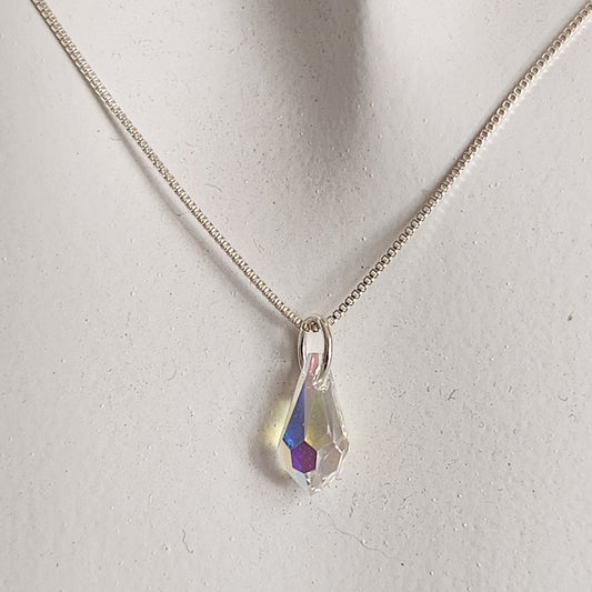 Collar Aros Lagrima Cristal Swarovski Elements Aurorar Plata 925