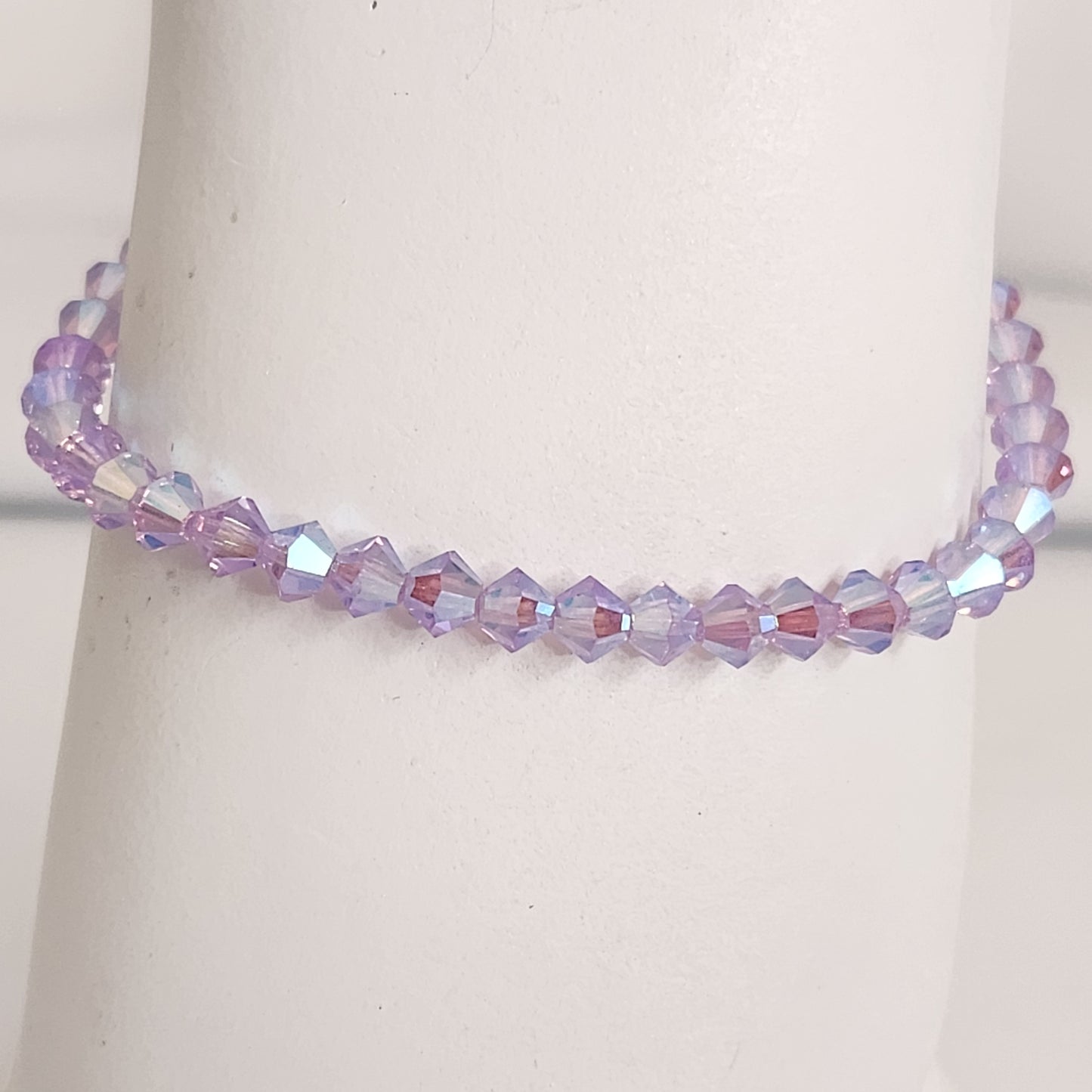 Pulsera ALMA Cristal Swarovski Elements Violet AB 2x 4mm Plata 925 con Dije