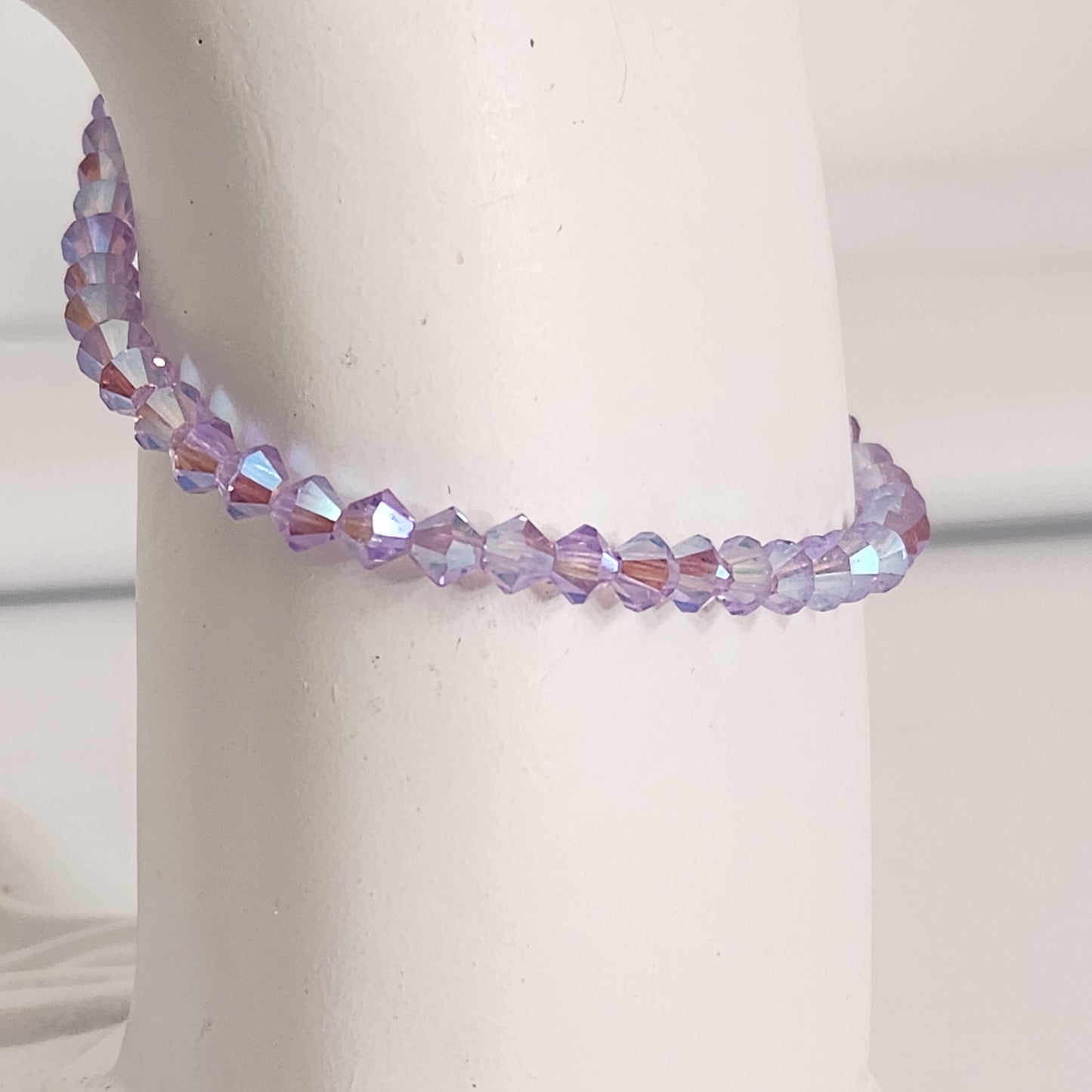 Pulsera ALMA Cristal Swarovski Elements Violet AB 2x 4mm Plata 925 con Dije