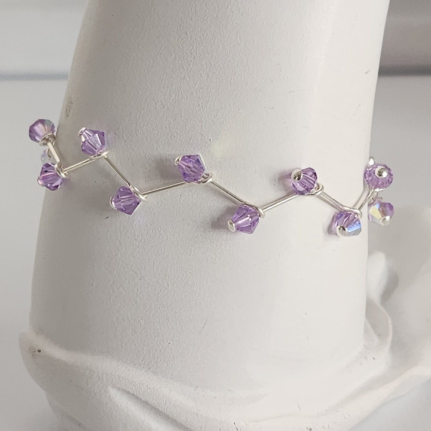 Pulsera Cristal Swarovski Elements 4mm Hilos Plata 925 Varios Colores