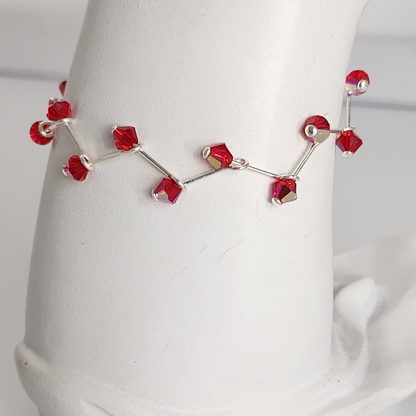 Pulsera Cristal Swarovski Elements 4mm Hilos Plata 925 Varios Colores