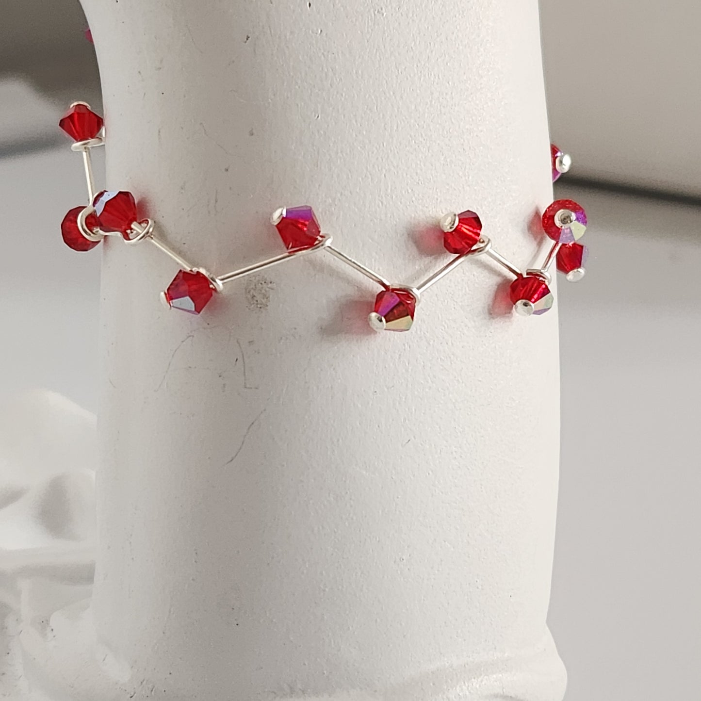 Pulsera Cristal Swarovski Elements 4mm Hilos Plata 925 Varios Colores