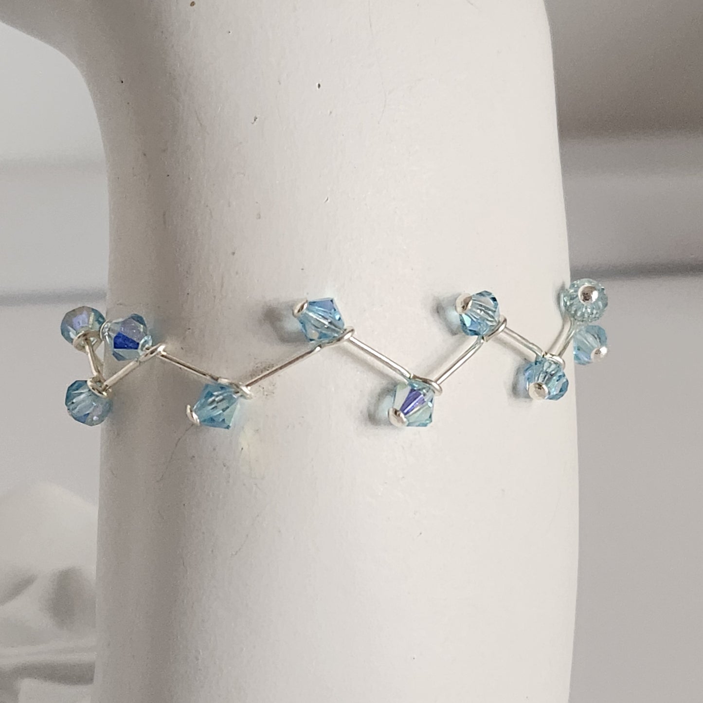 Pulsera Cristal Swarovski Elements 4mm Hilos Plata 925 Varios Colores