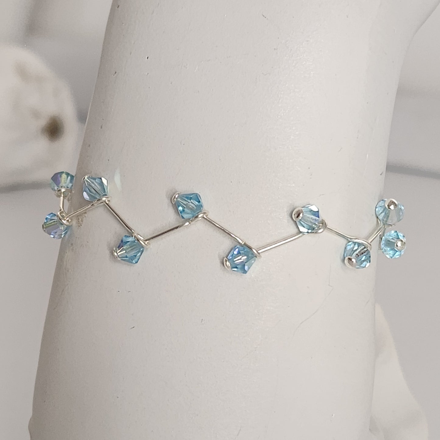 Pulsera Cristal Swarovski Elements 4mm Hilos Plata 925 Varios Colores