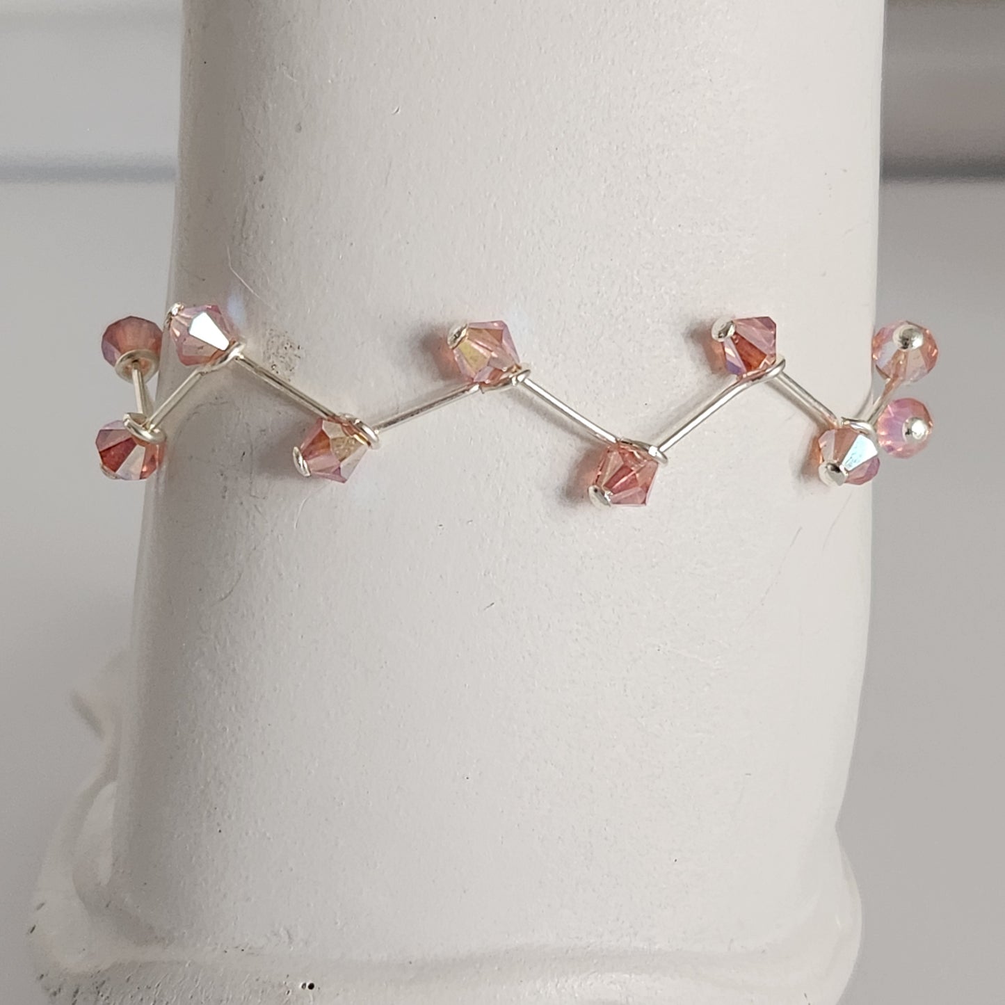 Pulsera Cristal Swarovski Elements 4mm Hilos Plata 925 Varios Colores