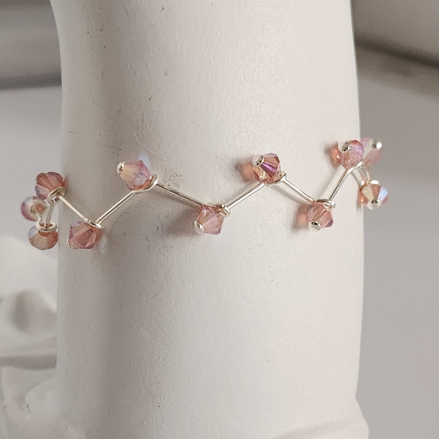 Pulsera Cristal Swarovski Elements 4mm Hilos Plata 925 Varios Colores