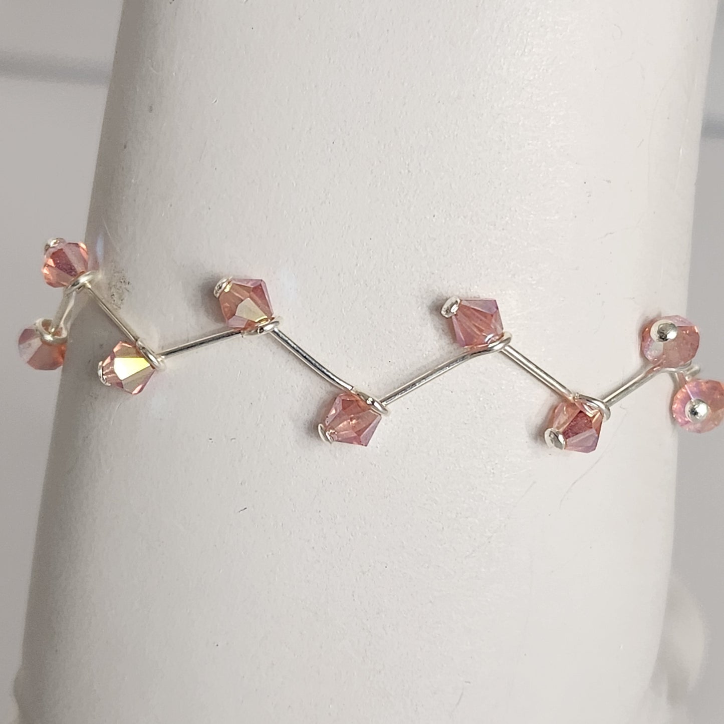 Pulsera Cristal Swarovski Elements 4mm Hilos Plata 925 Varios Colores
