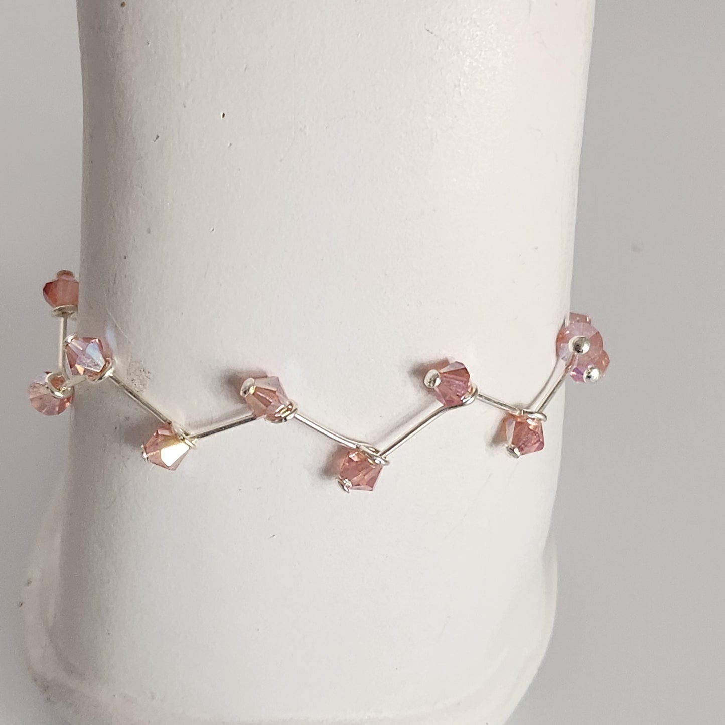 Pulsera Cristal Swarovski Elements 4mm Hilos Plata 925 Varios Colores