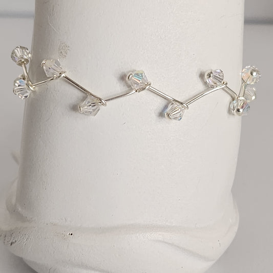 Pulsera Cristal Swarovski Elements 4mm Hilos Plata 925 Varios Colores