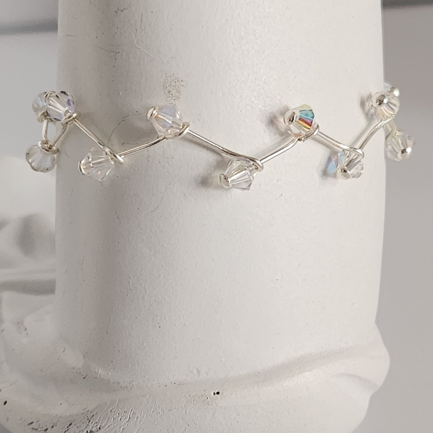Pulsera Cristal Swarovski Elements 4mm Hilos Plata 925 Varios Colores