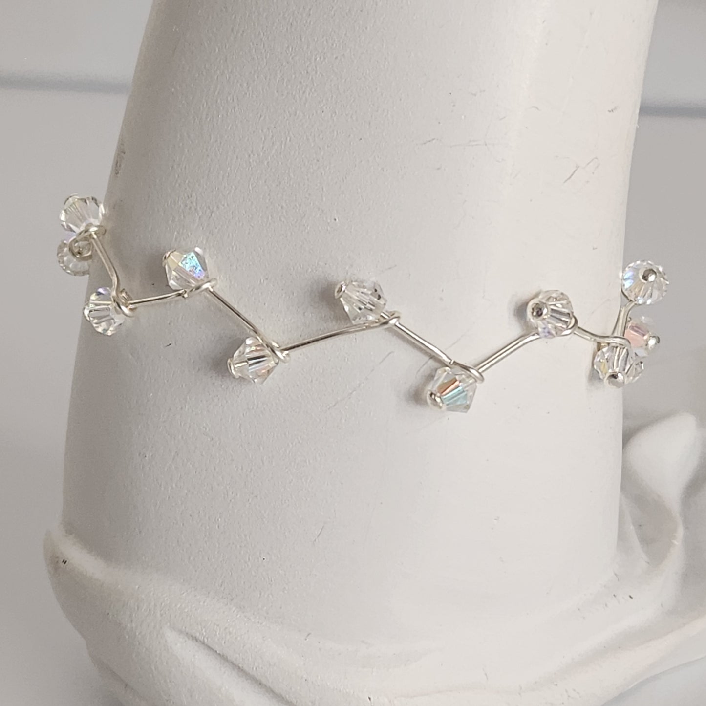 Pulsera Cristal Swarovski Elements 4mm Hilos Plata 925 Varios Colores