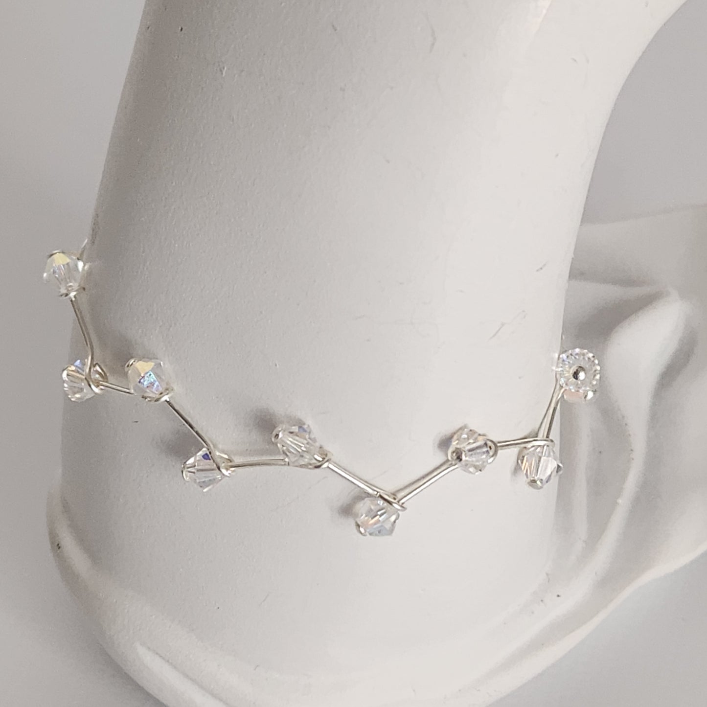 Pulsera Cristal Swarovski Elements 4mm Hilos Plata 925 Varios Colores