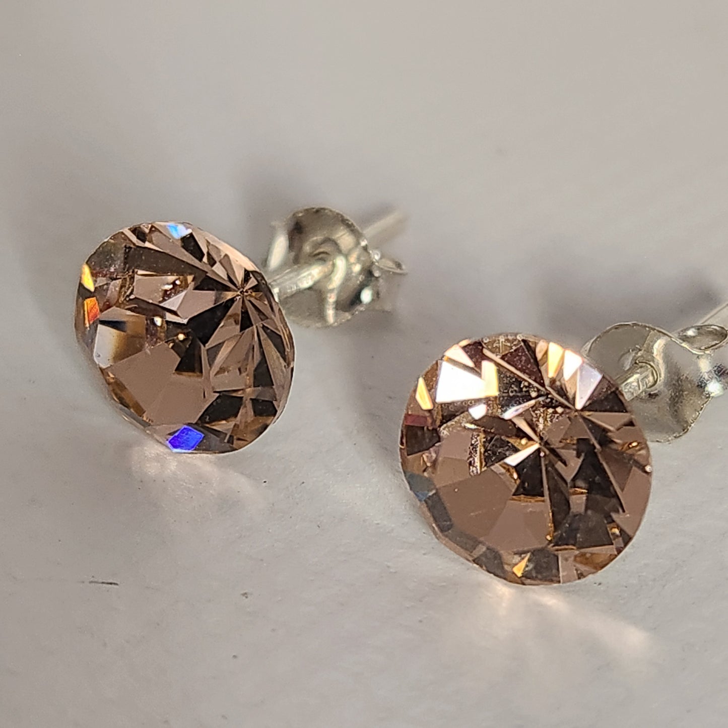 Aros Cristal Swarovski Elements Redondo 8mm Varios Colores No Cubic