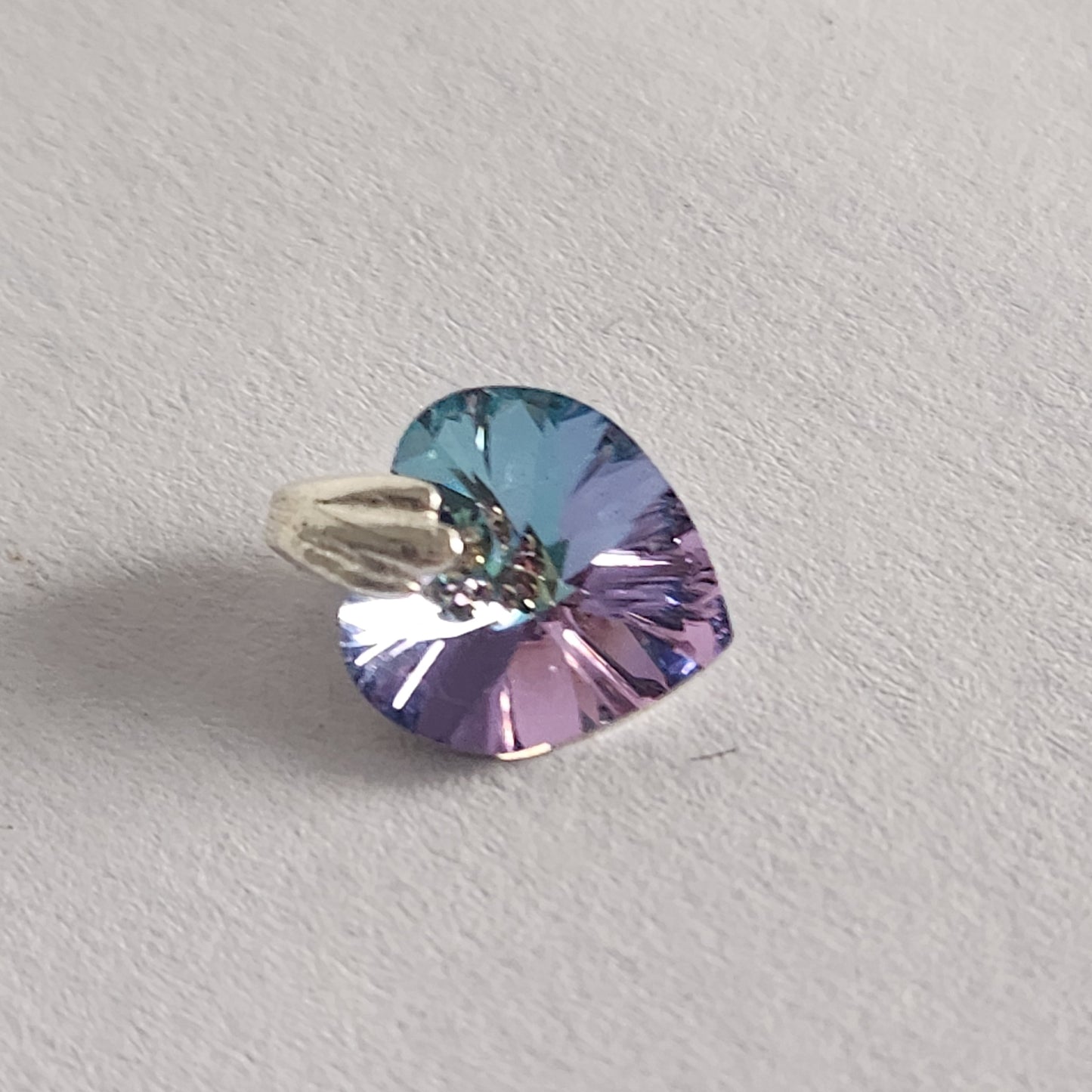 Dije Cristal Swarovski Elements Corazón 10mm Plata 925 Varios Colores