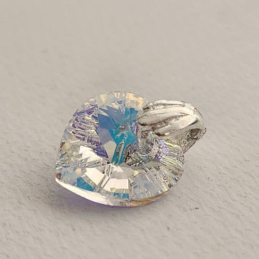 Dije Cristal Swarovski Elements Corazón 10mm Plata 925 Varios Colores