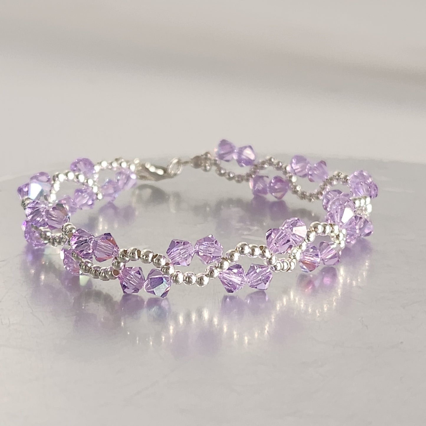 Pulsera ONDAS Cristal Swarovski Elements Plata 925 Colores