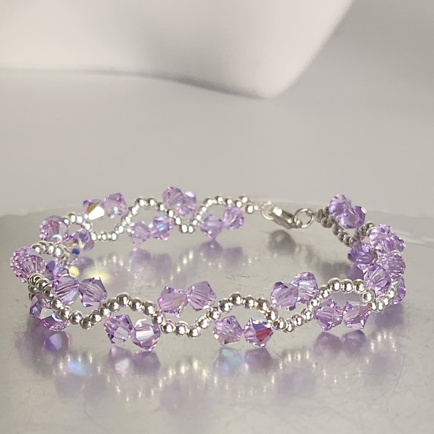 Pulsera ONDAS Cristal Swarovski Elements Plata 925 Colores