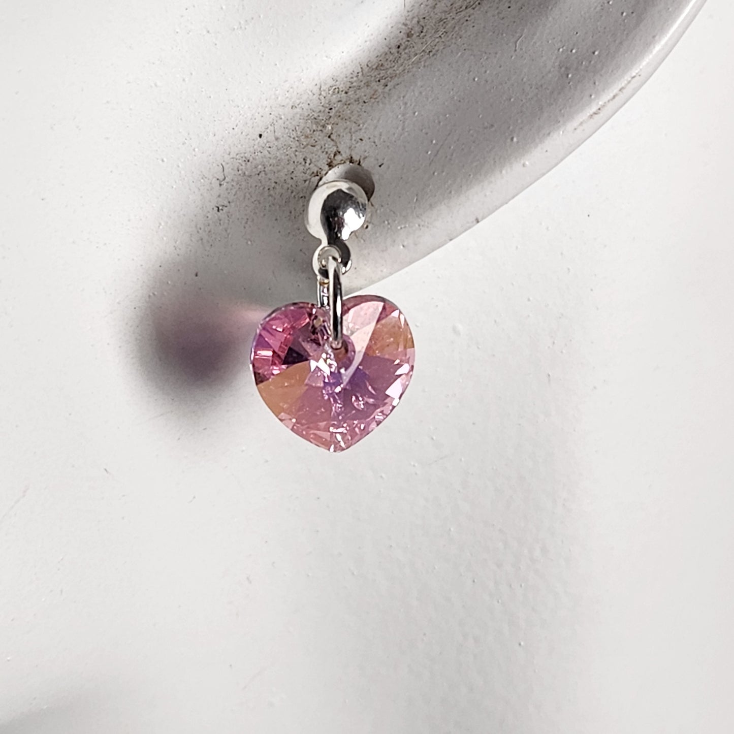 Conjunto Aros + Corazón 10mm Cristal Swarovski Elements Plata 925