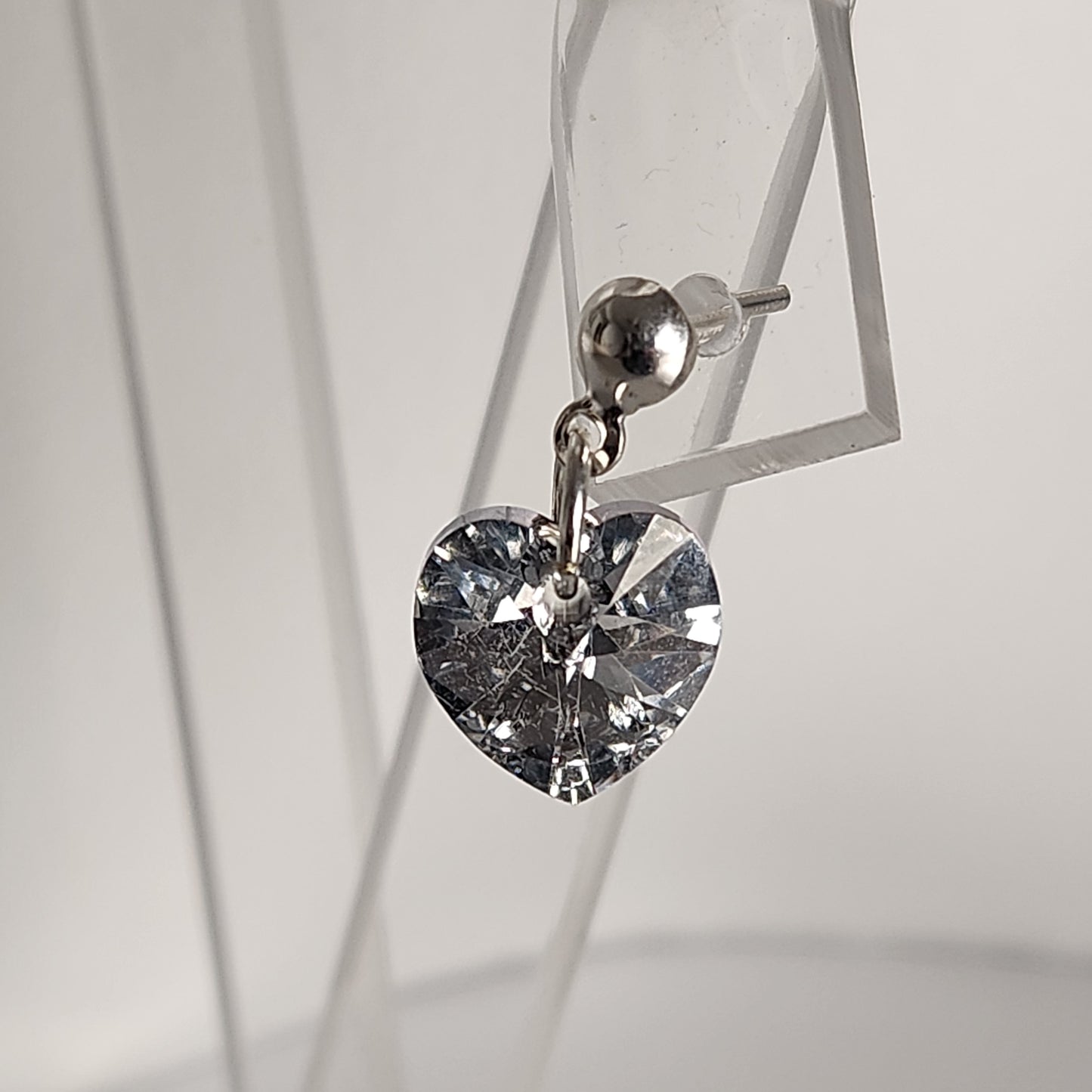 Conjunto Aros + Corazón 10mm Cristal Swarovski Elements Plata 925