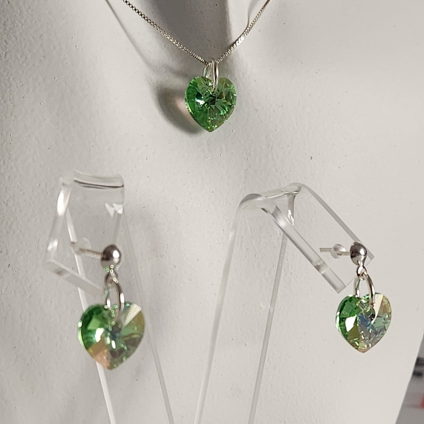 Conjunto Aros + Corazón 10mm Cristal Swarovski Elements Plata 925