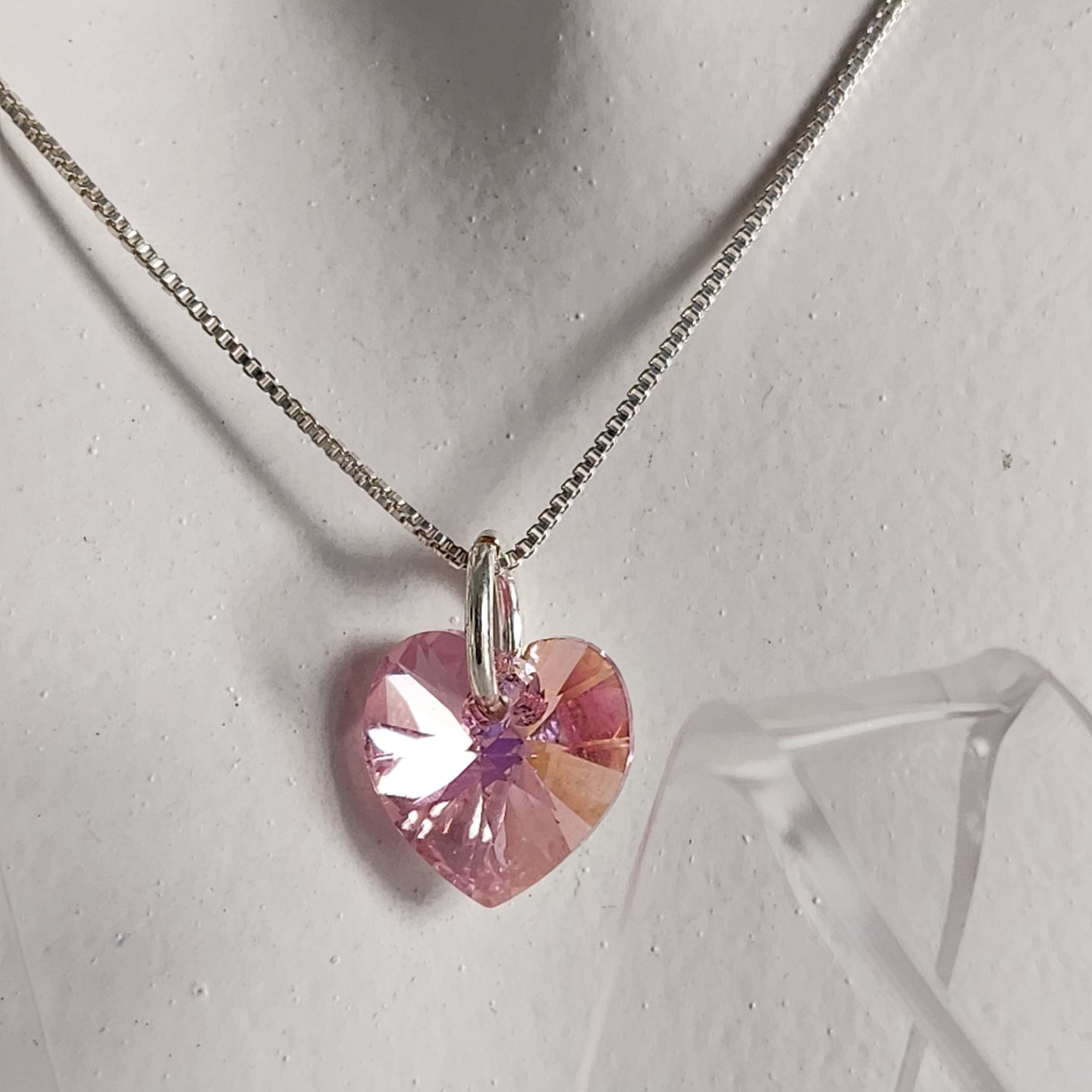 Conjunto Aros + Corazón 10mm Cristal Swarovski Elements Plata 925