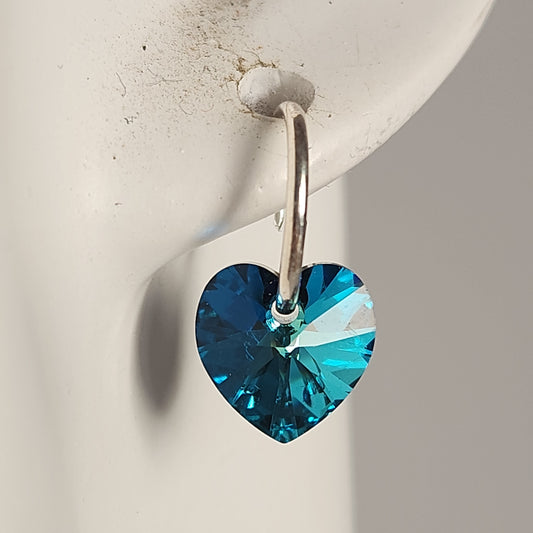 Aros Cubano Varios Colores Corazon Cristal Swarovski Elements