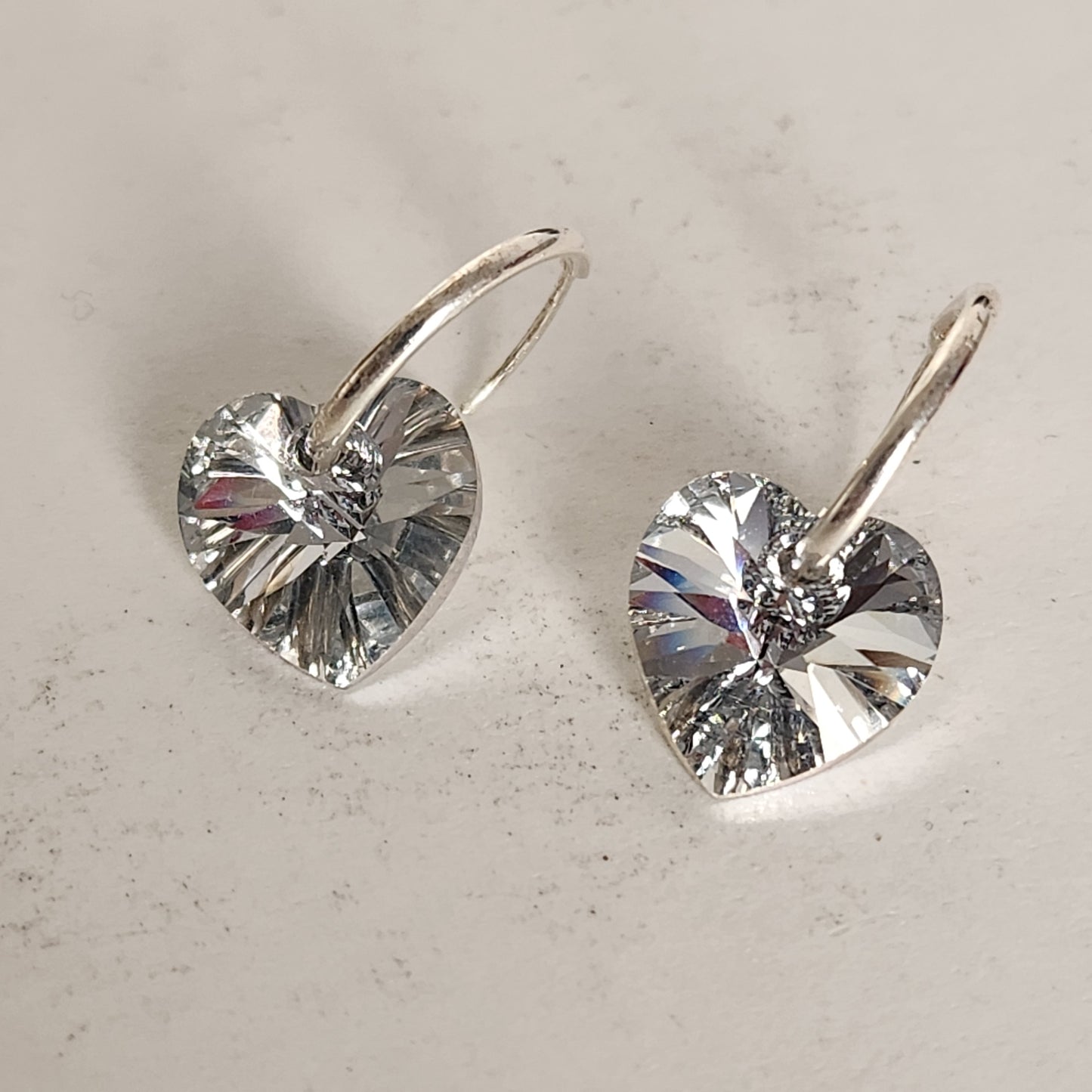 Aros Cubano Varios Colores Corazon Cristal Swarovski Elements