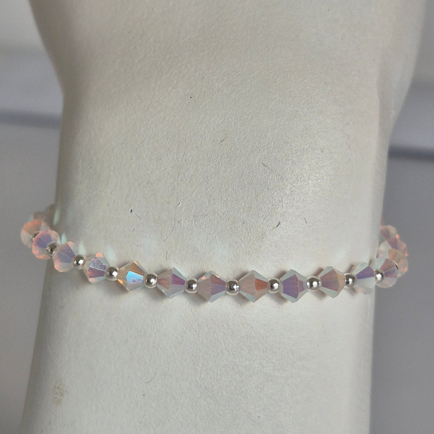 Pulsera Cristal Swarovski Elements Bolita Plata 925 Varios Colores