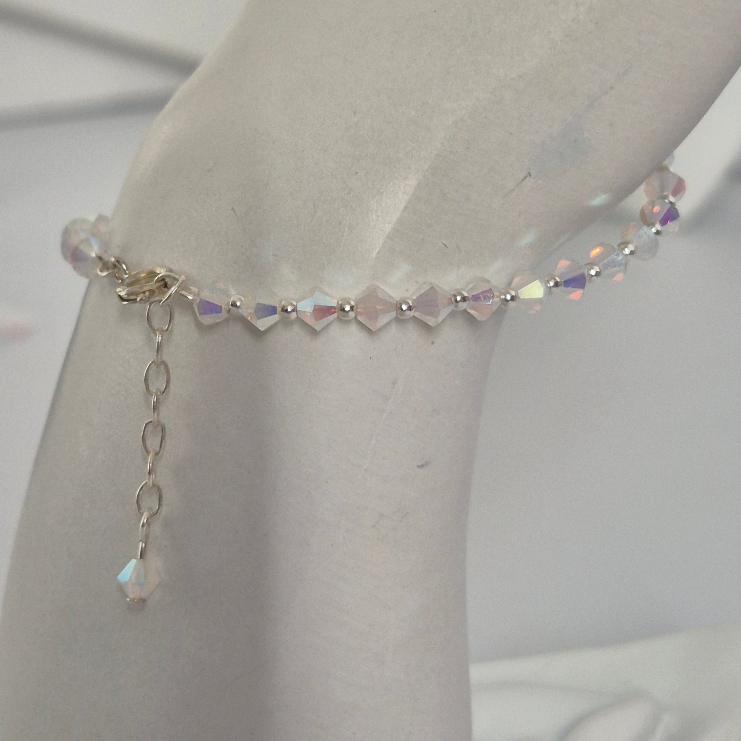 Pulsera Cristal Swarovski Elements Bolita Plata 925 Varios Colores