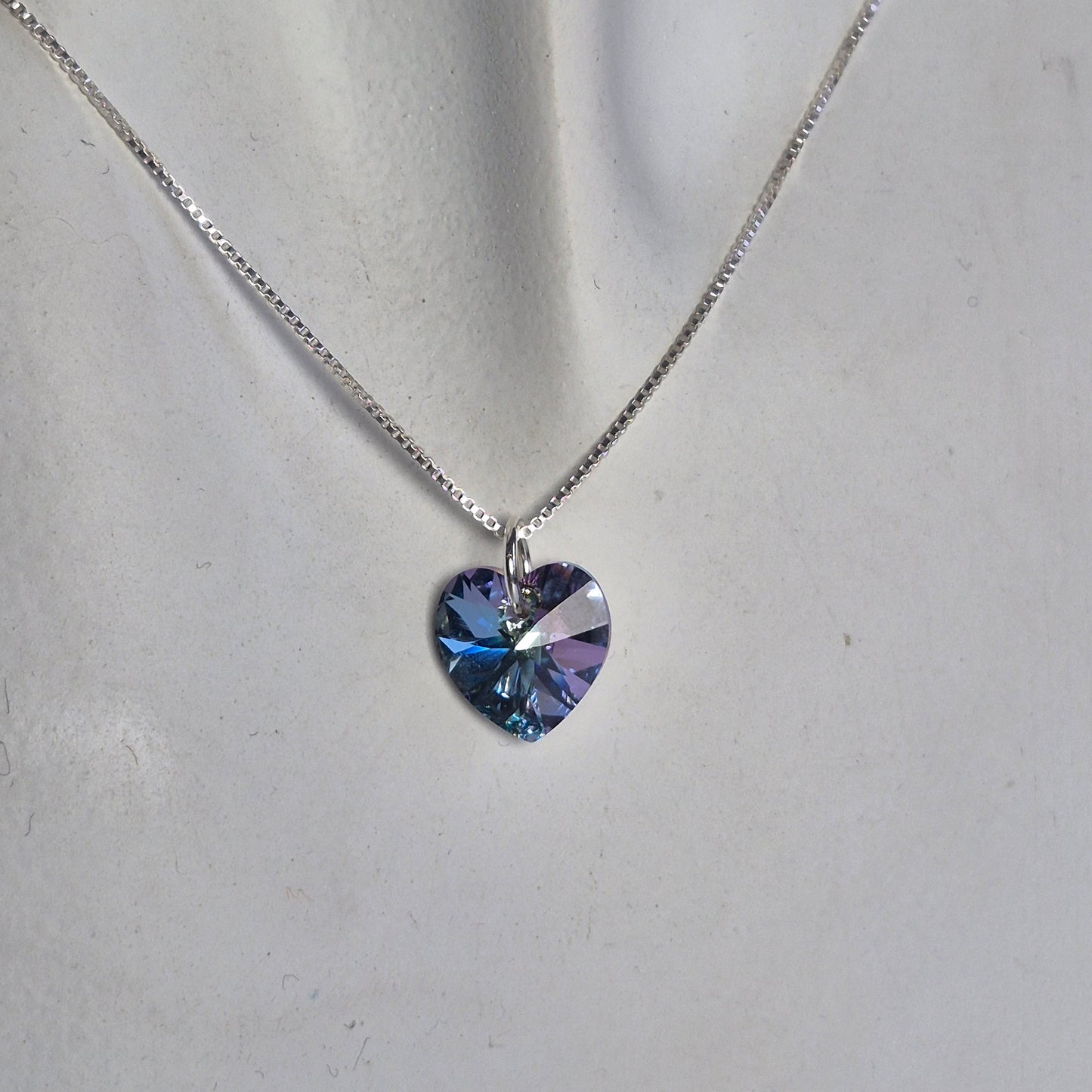 Conjunto Aros + Corazón 10mm Cristal Swarovski Elements Plata 925