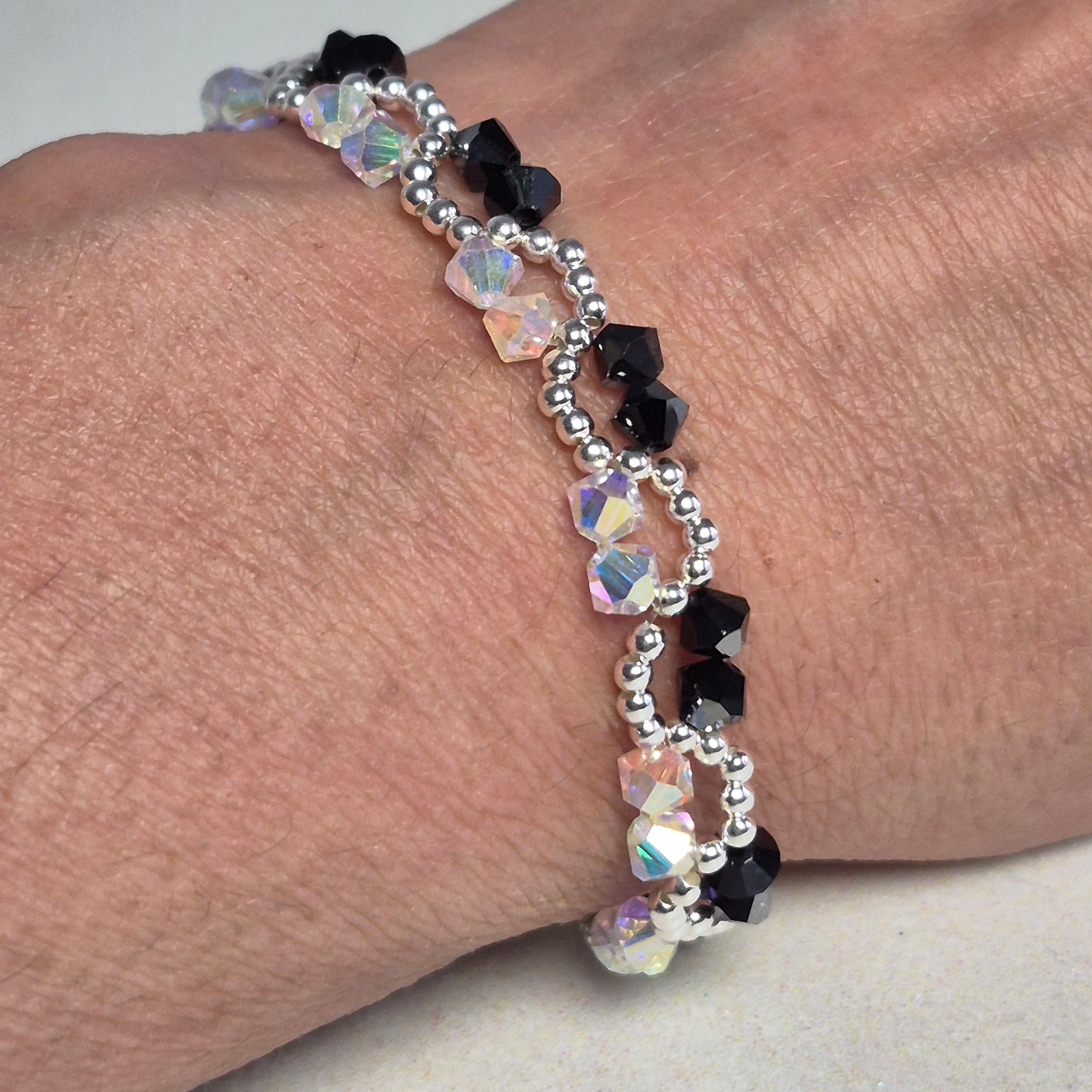 Pulsera ONDAS Cristal Swarovski Elements Plata 925 Colores