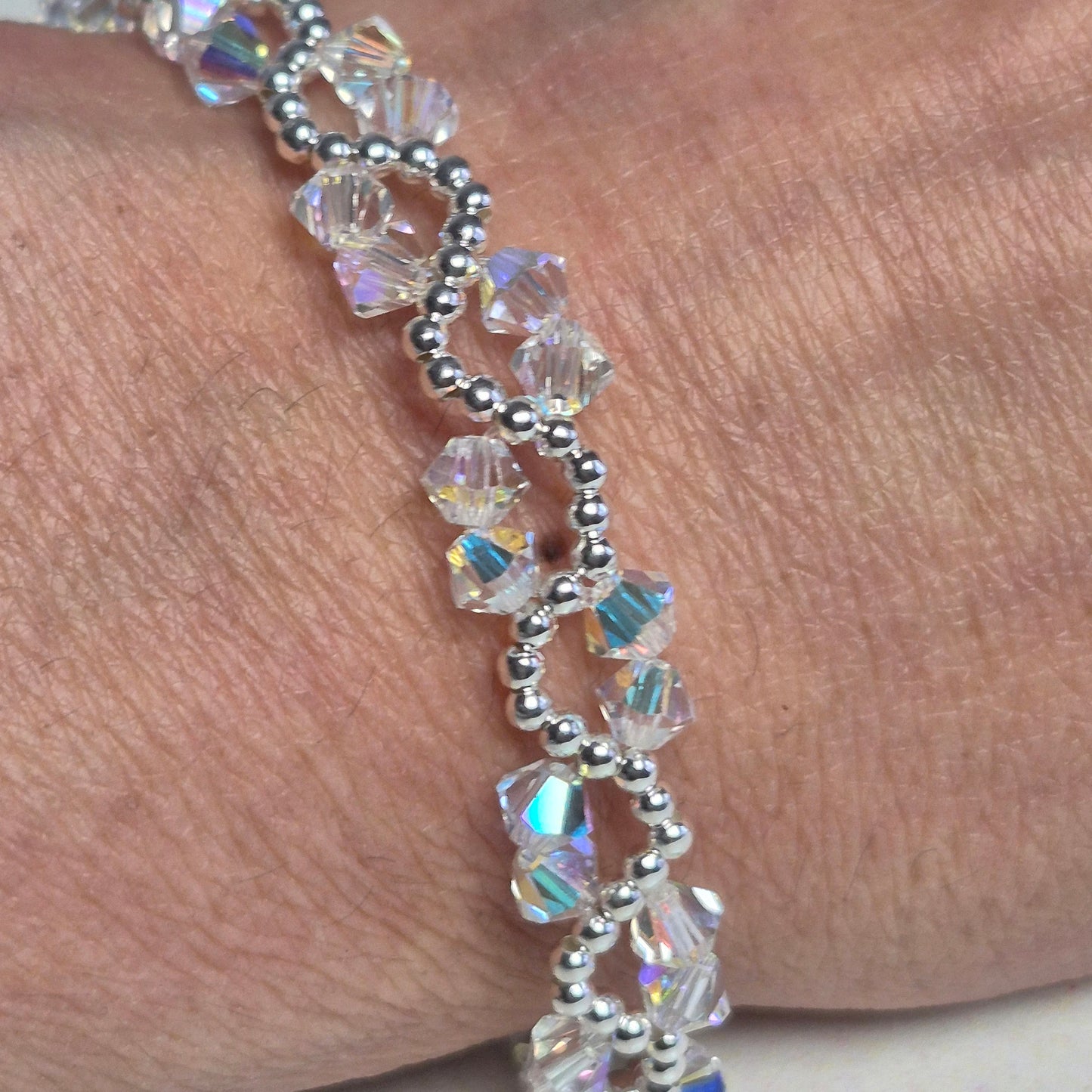 Pulsera ONDAS Cristal Swarovski Elements Plata 925 Colores