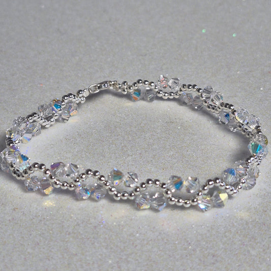 Pulsera ONDAS Cristal Swarovski Elements Plata 925 Colores
